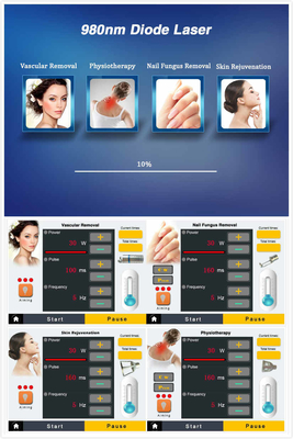 Schoonheidssalon 980nm diode laser machine voor pijnverlichting / vasculaire behandeling