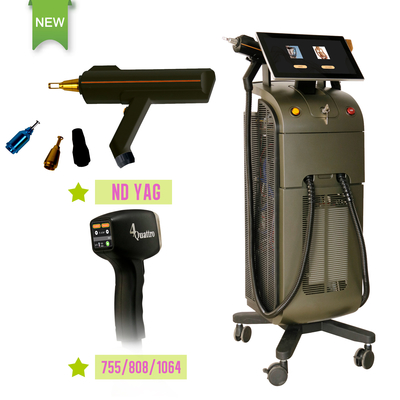 808nm Diode Laser Haarverwijdering Yag Tatoeage Remover Machine voor Depilatie Gezicht Beauty Salon apparatuur