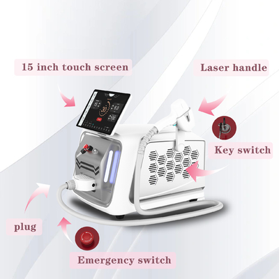 Draagbare NO Q Switch 755nm 808 Nm Diode Laser Hair Removal Machine met optionele vlekgrootte