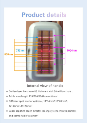 Professionele Klinische Laserhaarverwijder Diode 3 golven KM960D