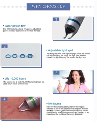 High Power 30W 60W Diode Laser Vascular Removal Machine 980nm